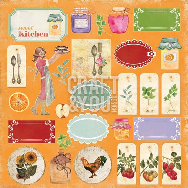 CP-MHG07 Papier 12x12"jednostr.-elementy My Home Garden 07