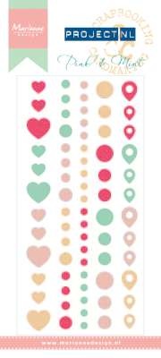 PL4504 Naklejki epoksydowe Pink & Mint