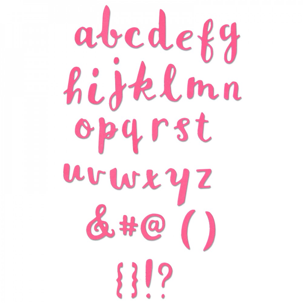 661686 Sizzix Thinlits Die Set 38PK- Brush Lowercase Alphabet