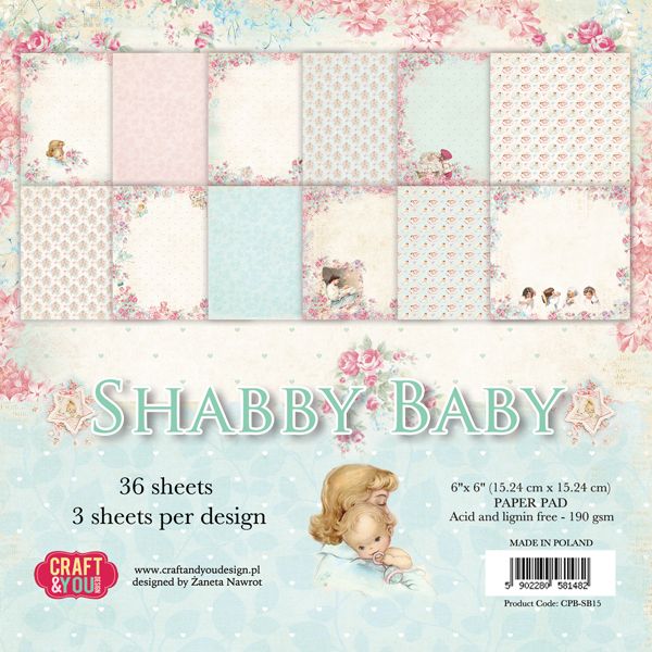 CPB-SB15 Bloczek 15x15 Craft & You Design -Shabby Baby
