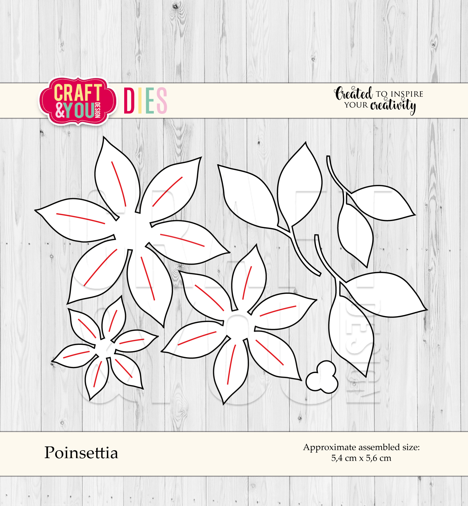 CW055 Wykrojnik -Poinsettia- poinsencja Craft&You Design