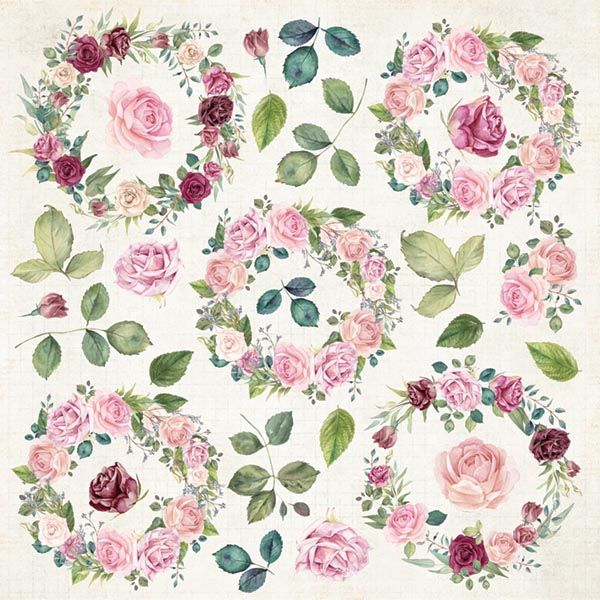 CP-FV07 Papier jednostr.-elementy-30,5x30,5 Flower Vibes