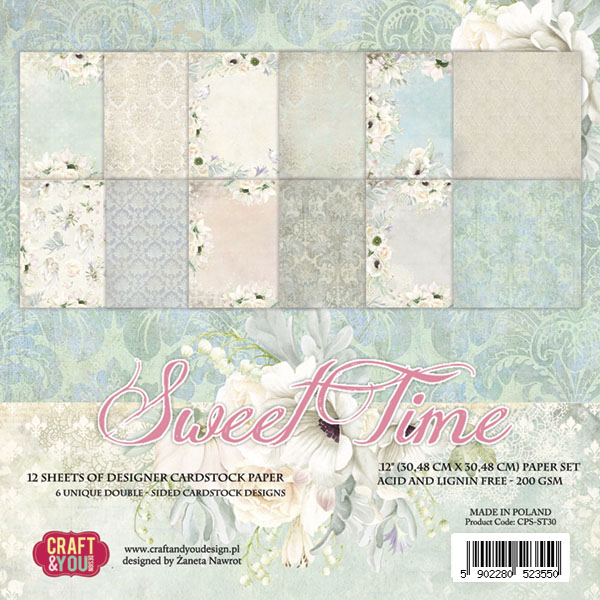 CPS-ST30 Zestaw papierów 30,5x30,5 cm Craft&You Design-Sweet Time