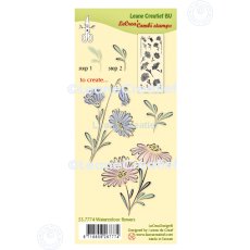 55.7774 Stemple akrylowe Leane Creatief -  Aquarel flowers - kwiaty