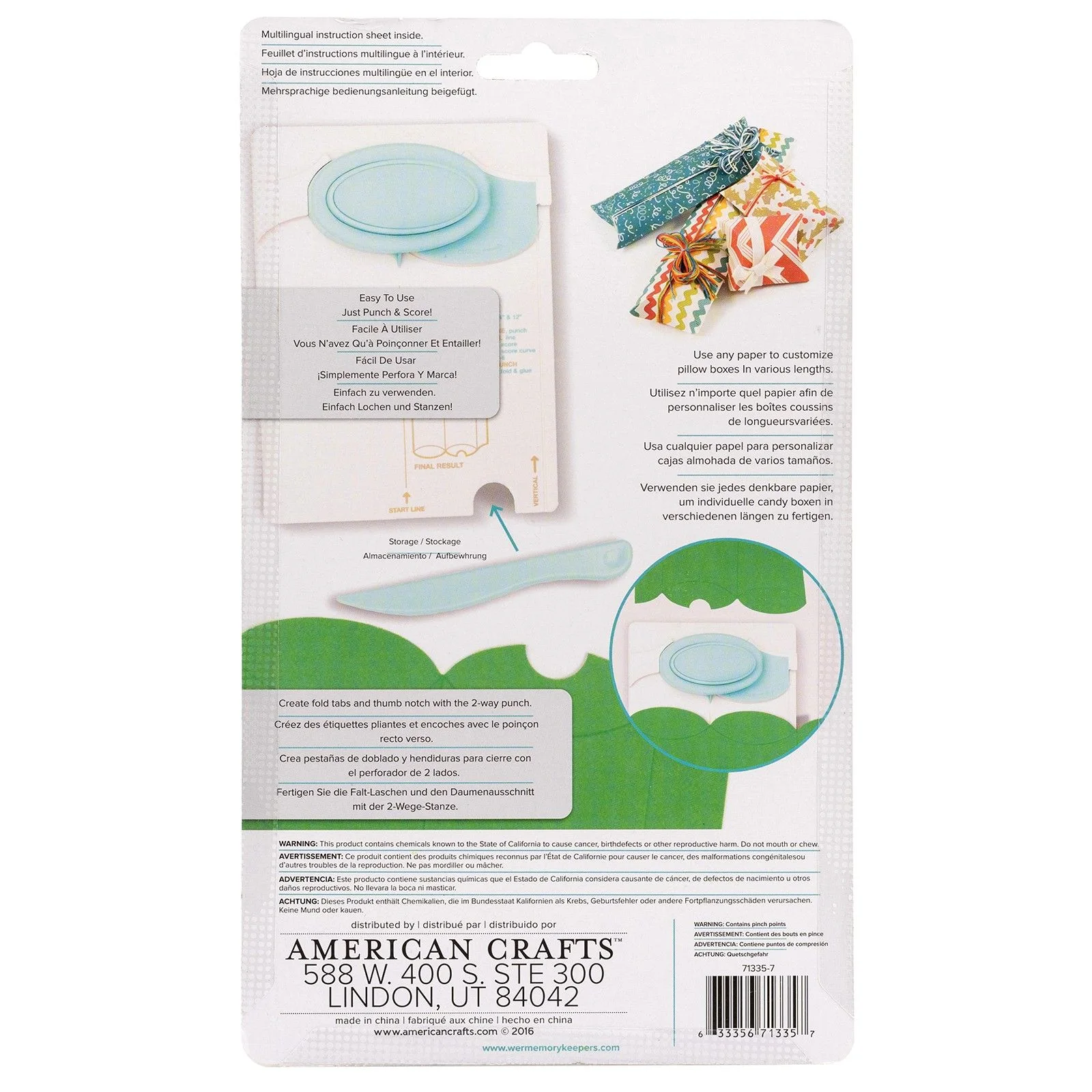 71335-7 Pudełko na Prezent Poduszka - Tablica Punch Board Pillow Box
