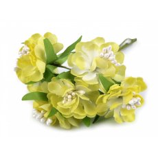 7807626-7  Kwiaty materiałowe białożółte