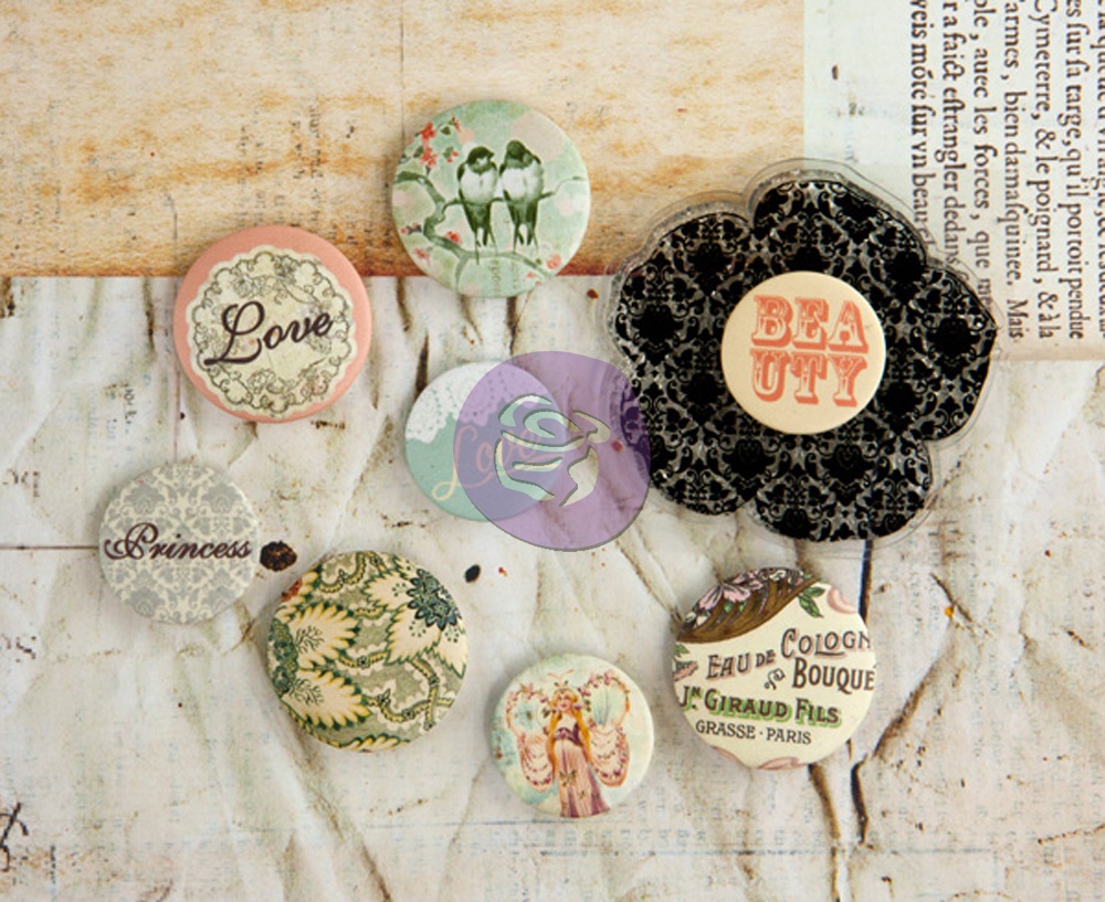 PM572716 Flair Buttons i stempel akrylowy - Princess