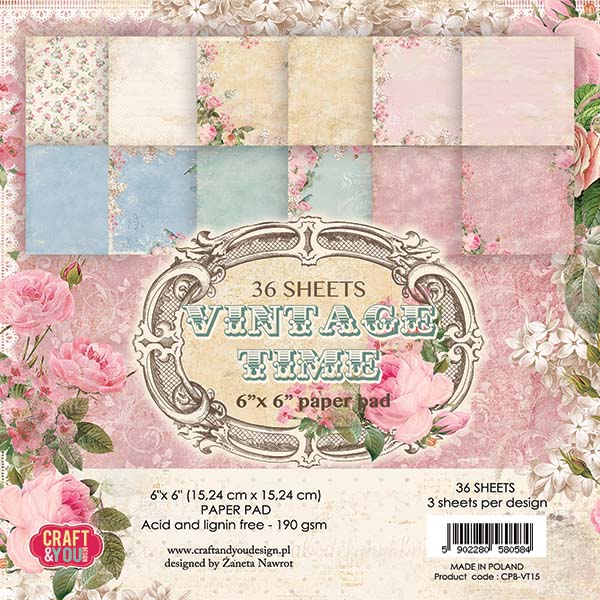 CPB-VT15 Bloczek/Paper pad 15x15cm Vintage Time