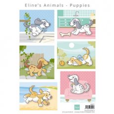 AK0079 Obrazki do wycinania A4 - Eline's animals puppies