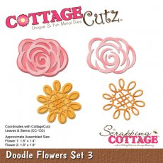 CC-132 Wykrojniki CottageCutz - Doodle Flowers set 3