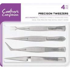CC-TOOL-TWEEZ4 Crafters Companion - Precision Tweezers - narzędzia - precyzyjne pęsety, 4szt