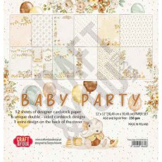 CPS-BAPAR30-12 BABY PARTY-Big Paper set,Duży Zestaw papierów 30,5x30,5cm Craft&You Design 