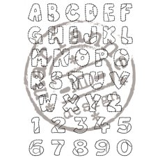 CS0921 Stemple silikonowe Patchwork alfabet +cyfry
