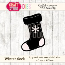 CW036 Wykrojnik Winter Sock-skarpeta -Craft&You Design