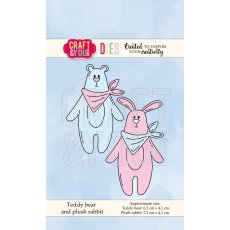 CW066 Wykrojnik /Die-Teddy bear and plush rabbit-pluszowy miś i królik-Craft&You Design