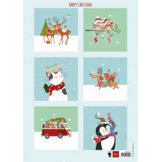 EWK1278 Arkusz A4 -Marianne Design - Happy Christmas  świąteczne obrazki