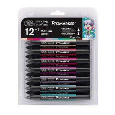 PROM12-002 Zestaw promarkerów - Winsor&Newton - Manga Chibi- 12szt+blender