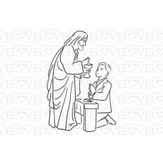 STM-18410 Stempel gumowy - Chłopiec pierwszokomunijny z Jezusem - White and Innocent