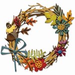 666682 Wykrojnik  Sizzix • Tim Holtz Thinlits Die Vault Foliage Wreath 14pcs-wianek