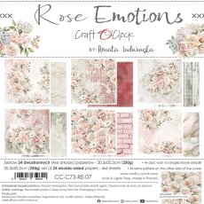 CC-C73-RE-07 *PRZEDSPRZEDAŻ* ROSE EMOTIONS-zestaw papierów 20,3x20,3cm-wysyłka po 29 stycznia 2025r.