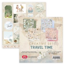 OK-TRTSET30 Okładka od kreatywnego Zestawu Travel Time  Craft & You Design-papier dwustronny  30,5x30,5 cm