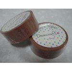 DCWTB003-10 Washi tape-Brązowa tasiemka w kolorowe kółka