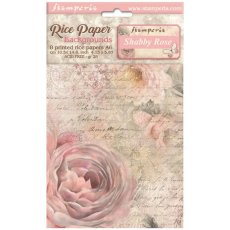 DFSAK6023 Papier ryżowy Stamperia Shabby Rose A6 Rice Paper Backgrounds (8szt.)