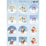 HK1717 Arkusz A4 -Marianne Design -Hetty's minis Snowman & Santa