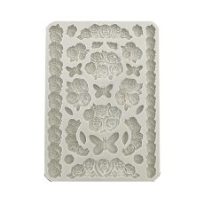 KACMA529 Forma silikonowa Stamperia Shabby Rose Silicon Mould A5 Roses and Butterfly