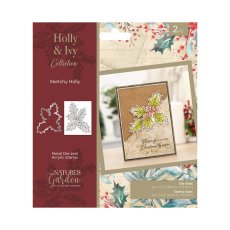 NG-HAI-STD-SKHO Stempel i wykrojnik Natures Garden Holly & Ivy Collection - Sketchy Holly