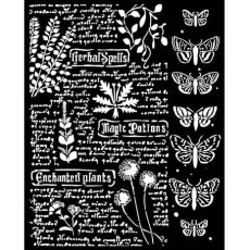 KSTD164  Maska Stamperia Fortune Thick Stencil 20x25cm Botanic