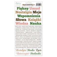 MT-ACA-13PL   ACADEMIA- MINTAY PAPERS - Naklejki - SŁOWA PL  - 15,2 x 20,3 cm