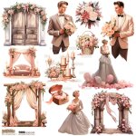 NSL-06 Naklejki papierowe Scraplove - WEDDING COZY 2