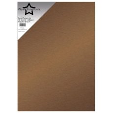 PFSS406 Papier jednokolorowy, perłowy, dwustronny A4 -Golden Brown- 1szt.-240 gsm