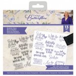 S-VBUT-ST-BUTKISS  Stemple akrylowe Sara Signature Vintage Butterflies Clear Acrylic Stamp - napisy