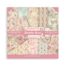 SBBS107 Zestawy papierów 20,3x20,3 Stamperia Shabby Rose 8x8 Inch Paper Pack
