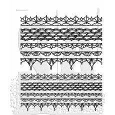 TH-CMS480 Stemple Tim Holtz Cling Stamp “Crochet Trims"